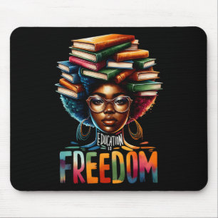 Bildung ist Freiheit Schwarze Lehrer Bücher Schwar Mousepad