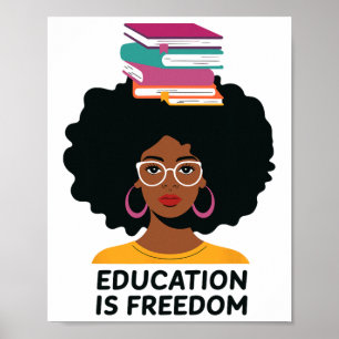 Bildung ist Freiheit Schwarze Lehrer Bücher Schwar Poster