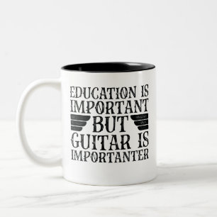 Bildung ist wichtig, aber Gitarre ist wichtig Zweifarbige Tasse
