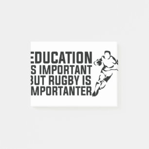 Bildung ist wichtig, aber Rugby ist wichtig Post-it Klebezettel
