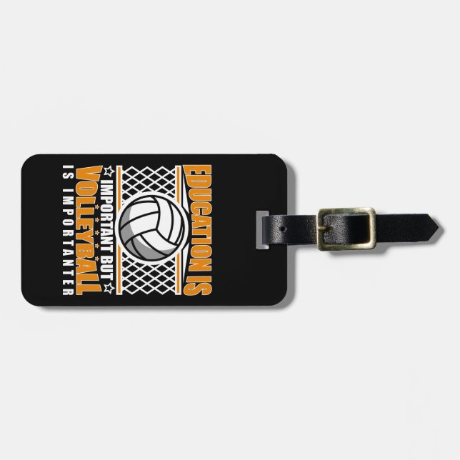 Bildung ist wichtig, aber Volleyball ist wichtig Gepäckanhänger (Vorderseite horizontal)