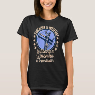 Bildung ist wichtig Power Lineman Pun Raglan B T-Shirt