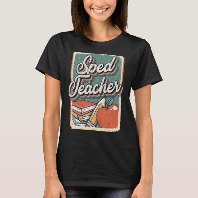 Bildung Lehrer SPED ED Retro Retro Vint T-Shirt (Vorderseite)
