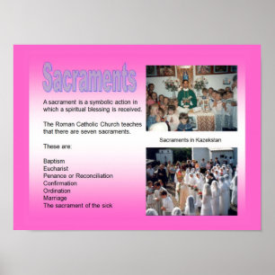 Bildung, Relgion, römisch-katholisch, Sacraments Poster