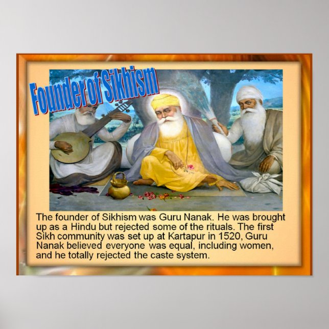 Bildung, Religion, Gründer des Sikhismus, Guru Nan Poster (Vorne)