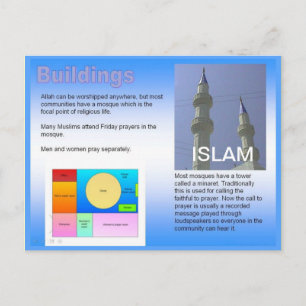 Bildung, Religion, Islam, muslimische Gebäude Postkarte