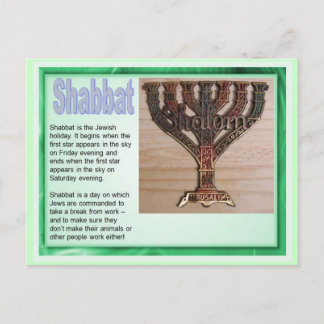 Bildung, Religion, Judentum, Shabbat Postkarte