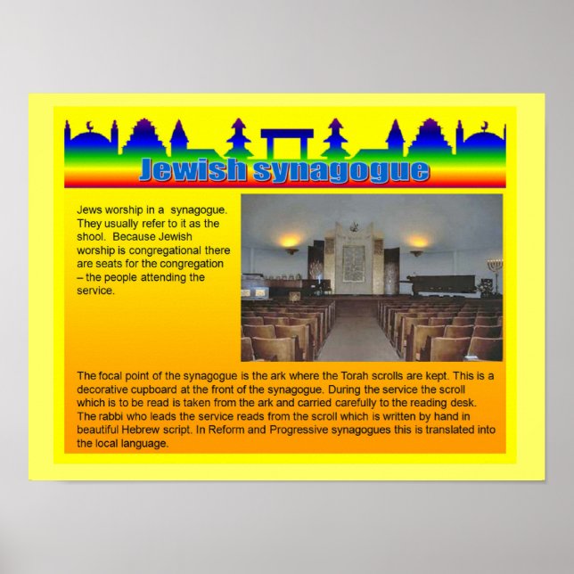 Bildung, Religion, jüdische Synagogen Poster (Vorne)