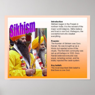 Bildung, Religion, Sikhismus Schlüsselglauben Poster