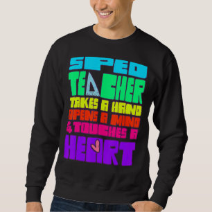 Bildung-Sped-Lehrer öffnet sich. Sweatshirt