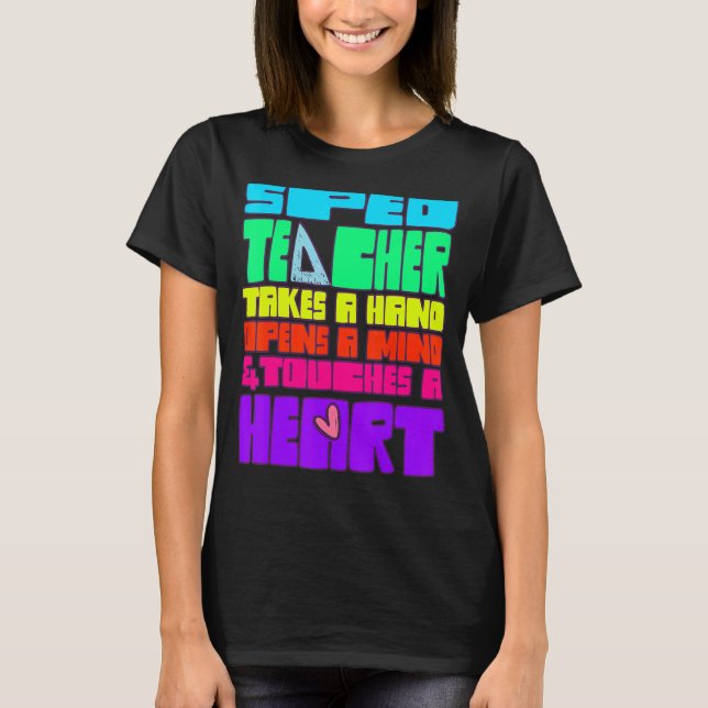 Bildung-Sped-Lehrer öffnet sich. T-Shirt (Vorderseite)