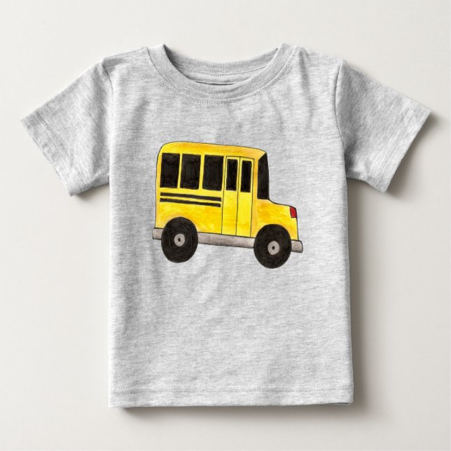 Bildung-Transport für Großgelbe Schulbuslehrer Baby T-shirt (Vorderseite)