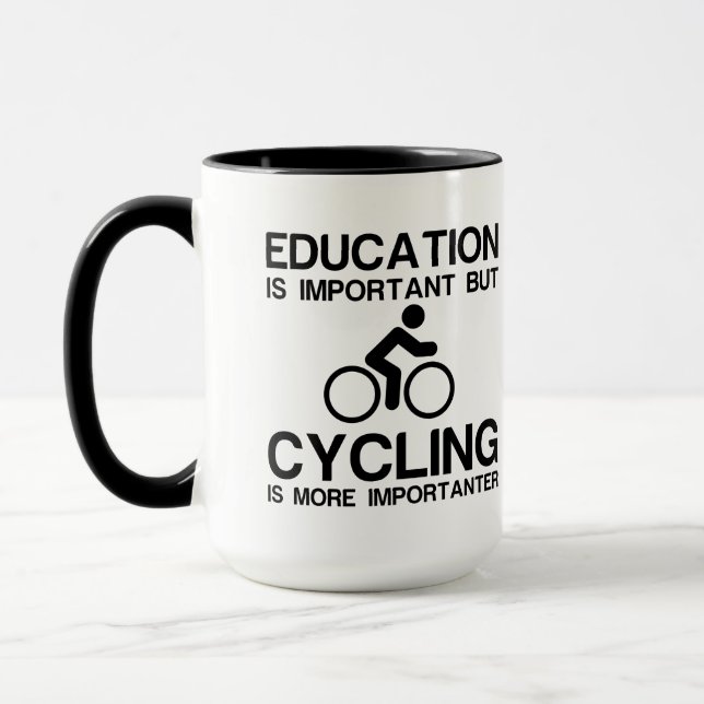 Bildung und Fahrradfahren Tasse (Links)