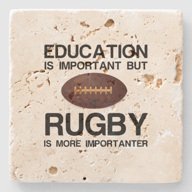Bildung und Rugby Steinuntersetzer (Vorderseite)