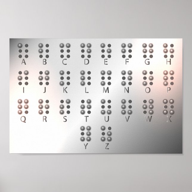 Bildung Wall Kunst mit Braille Alphabet Poster (Vorne)