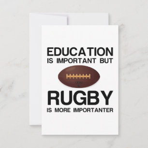 BILDUNG WICHTIG RUGBY WICHTIGER DANKESKARTE