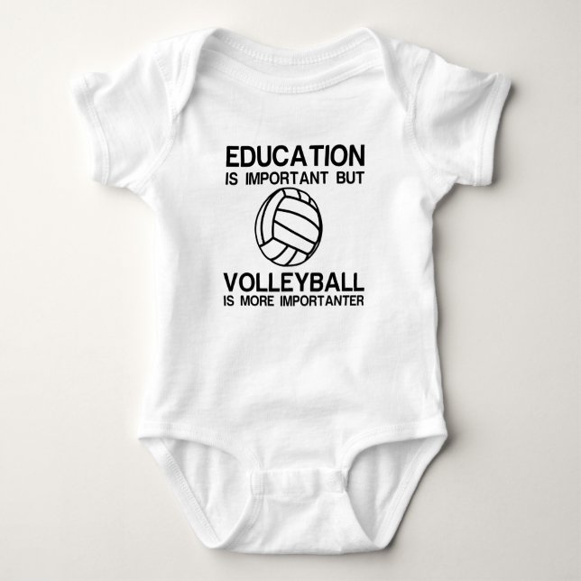 BILDUNG WICHTIG VOLLEYBALL WICHTIG BABY STRAMPLER (Vorderseite)