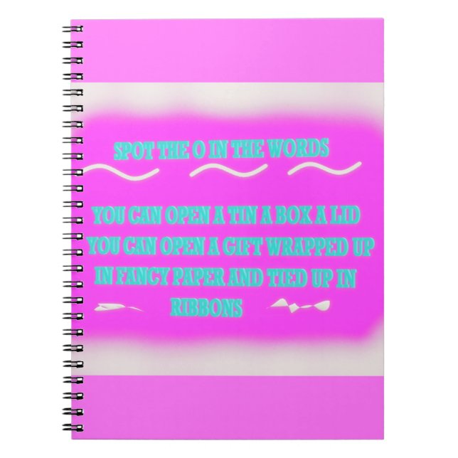 BILDUNG WÖRTER DESIGN PINK NOTIZBLOCK (Vorderseite)