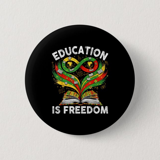 Bildung zur Schwarzen Geschichte ist Freiheit Büch Button (Vorderseite)