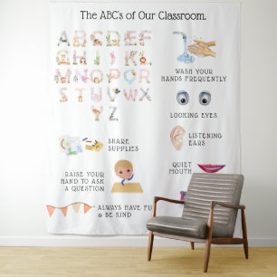 Bildungsregeln für das Klassenzimmer Wandteppich