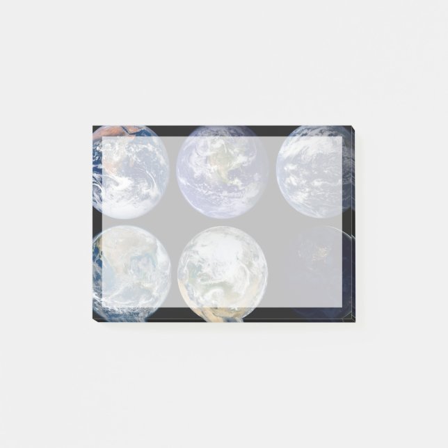 Bildvergleich der ikonischen Ansichten des Planete Post-it Klebezettel (Vorderseite)