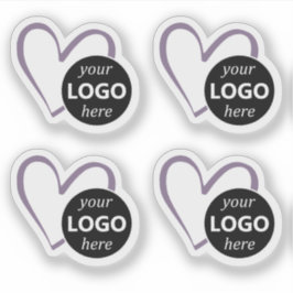Bildvorlage für Lila Herz-Shaping-Logos Aufkleber