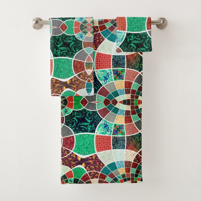 Bildwiederholung mit leichter Fraktal-Wirkung Badhandtuch Set (Insitu)