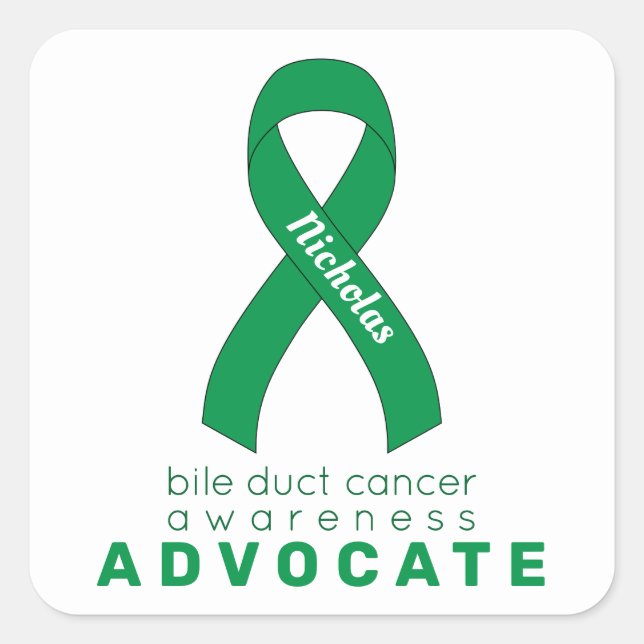 Bile Duct Cancer Advocate White Quadratischer Aufkleber (Vorderseite)