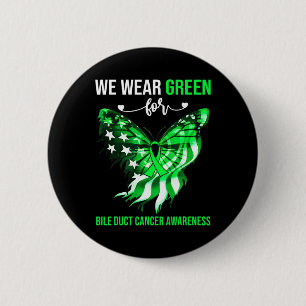 Bile Duct Cancer Awareness 4. Juli Green Butterfl Button