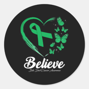 Bile Duct Cancer Awareness Butterfly Herzkrieger Runder Aufkleber