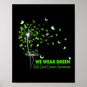 Bile Duct Cancer Awareness Faith Hope Liebe Dandel Poster