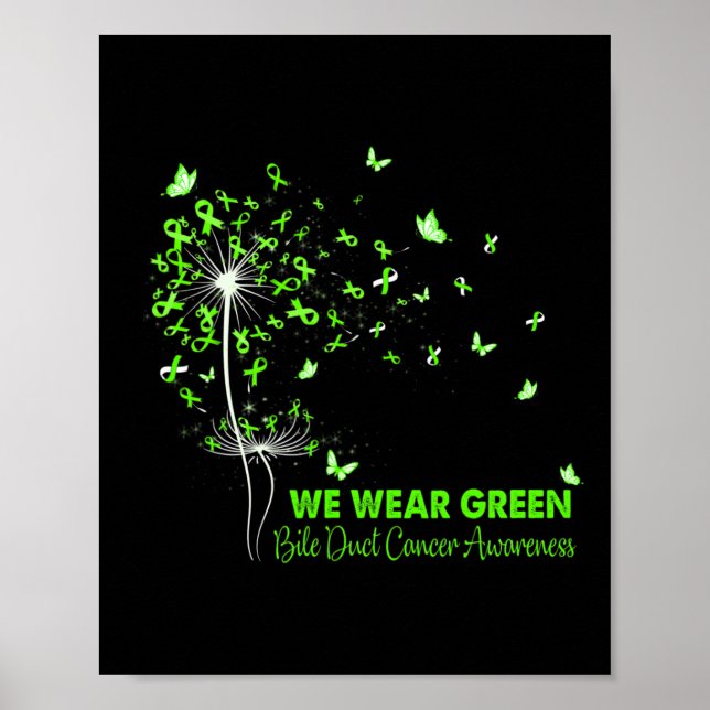 Bile Duct Cancer Awareness Faith Hope Liebe Dandel Poster (Vorne)