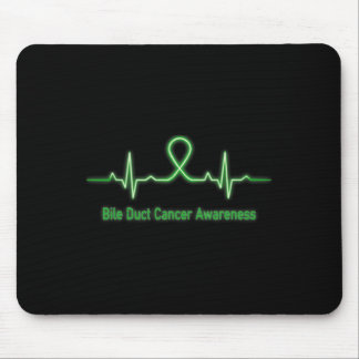 Bile Duct Cancer Awareness Heartbeat Fight Faith H Mousepad