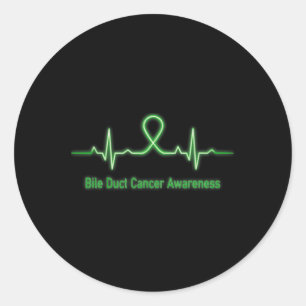 Bile Duct Cancer Awareness Heartbeat Fight Faith H Runder Aufkleber