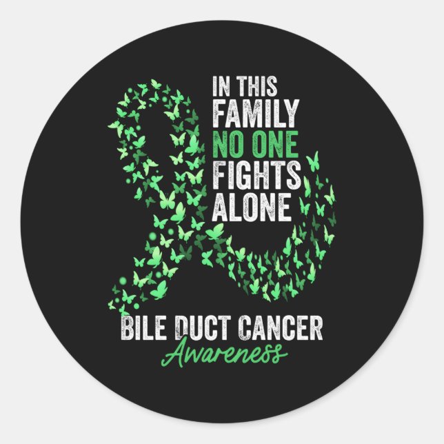 Bile Duct Cancer Awareness Month Butterflies Green Runder Aufkleber (Vorderseite)