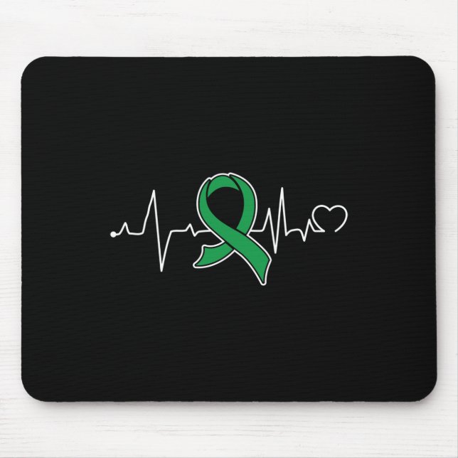 Bile Duct Cancer Awareness Support Ribbon Mousepad (Vorne)