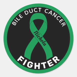 Bile Duct Cancer Fighter Ribbon Black Runder Aufkleber