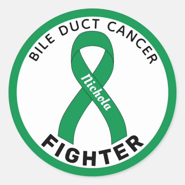 Bile Duct Cancer Fighter Ribbon White Runder Aufkleber (Vorderseite)