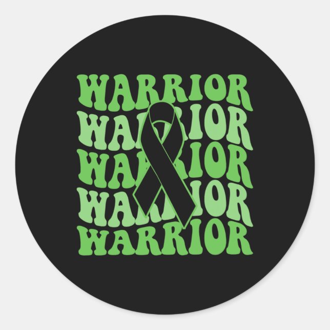 Bile Duct Cancer Warrior Green Ribbon Awareness Runder Aufkleber (Vorderseite)