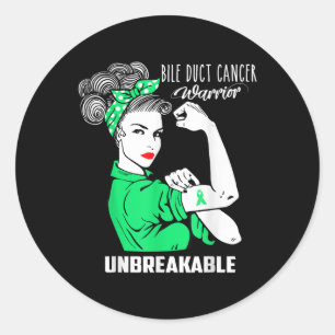 Bile Duct Cancer Warrior Unzerbrechliches Shirt Kr Runder Aufkleber