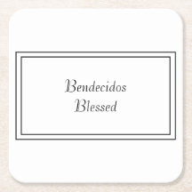 Bilingual Black & White Spanish Bendecido gesegnet