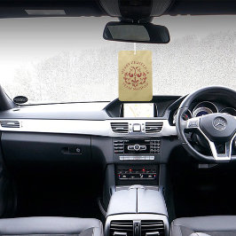 Bilingual Christmas Spanish Gold Burgundy Birds Autolufterfrischer