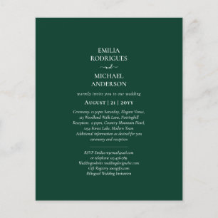 Bilingual Double Side Wedding Boda Green Flyer