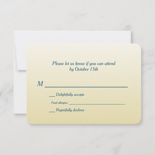 Bilingual Gold Ombre Wedding RSVP Karte (Vorderseite)