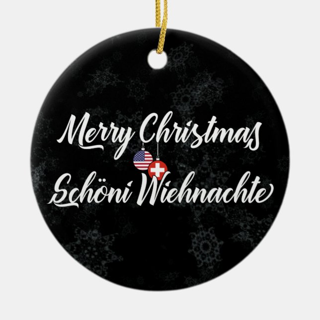 Bilingual Holiday Decoration Keramikornament (Vorne)