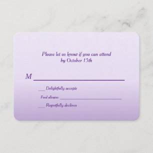 Bilingual Lila Ombre Wedding RSVP Karte