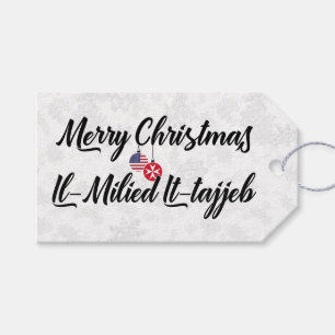Bilingual Maltese American Holiday Gift Tags Geschenkanhänger