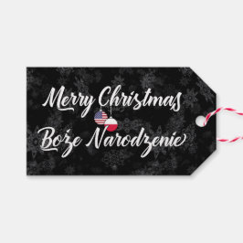 Bilingual Polish American Holiday Gift Tags Geschenkanhänger