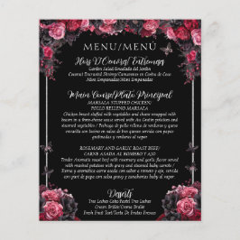 Bilingual Quinceañera Menü des Gotischen Blumenkoc