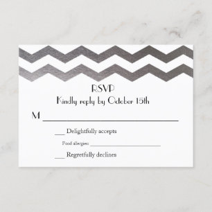 Bilingual Silver Zickzack Wedding Einladung UAWG